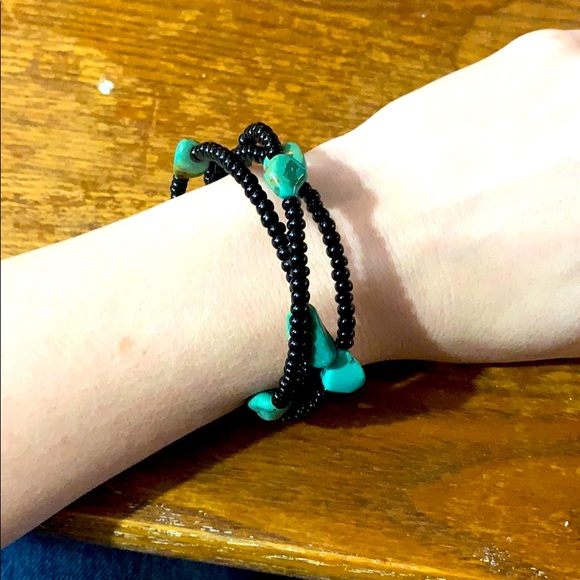 Beaded Turquoise Wrap Bracelet - Picture 2 of 4